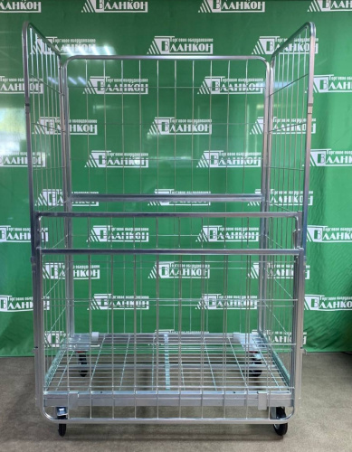 Контейнер проволочный передвижной оцинкованный металлический с бортами купить в магазине торгового оборудования в Петербурге Контейнер проволочный передвижной оцинкованный металлический с бортами купить в магазине торгового оборудования в Петербурге