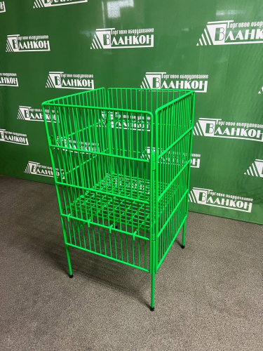 Корзина сетчатая для распродаж с регулируемым дном 400х400х800 напольная металлическая купить в магазине торгового оборудования в Петербурге Корзина сетчатая для распродаж с регулируемым дном 400х400х800 напольная металлическая купить в магазине торгового оборудования в Петербурге